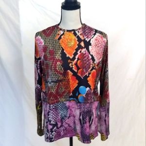 Bianco Nero colorful long sleeve tshirt size L